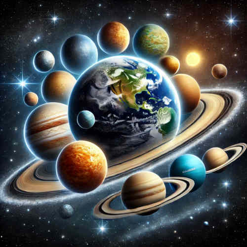 Bild von vielen Planeten